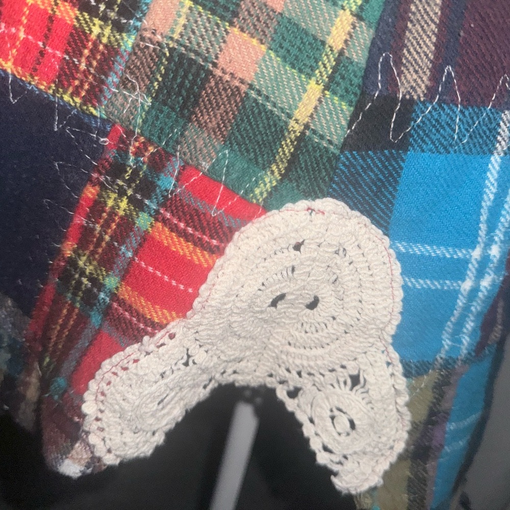 We The Free Free People Lost in Plaid Flannel Shirt RARE - Picture 9 of 11